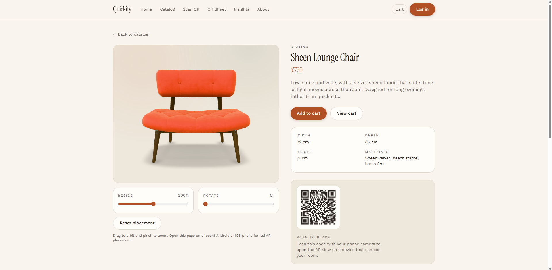 Quickify AR Furniture screenshot 3