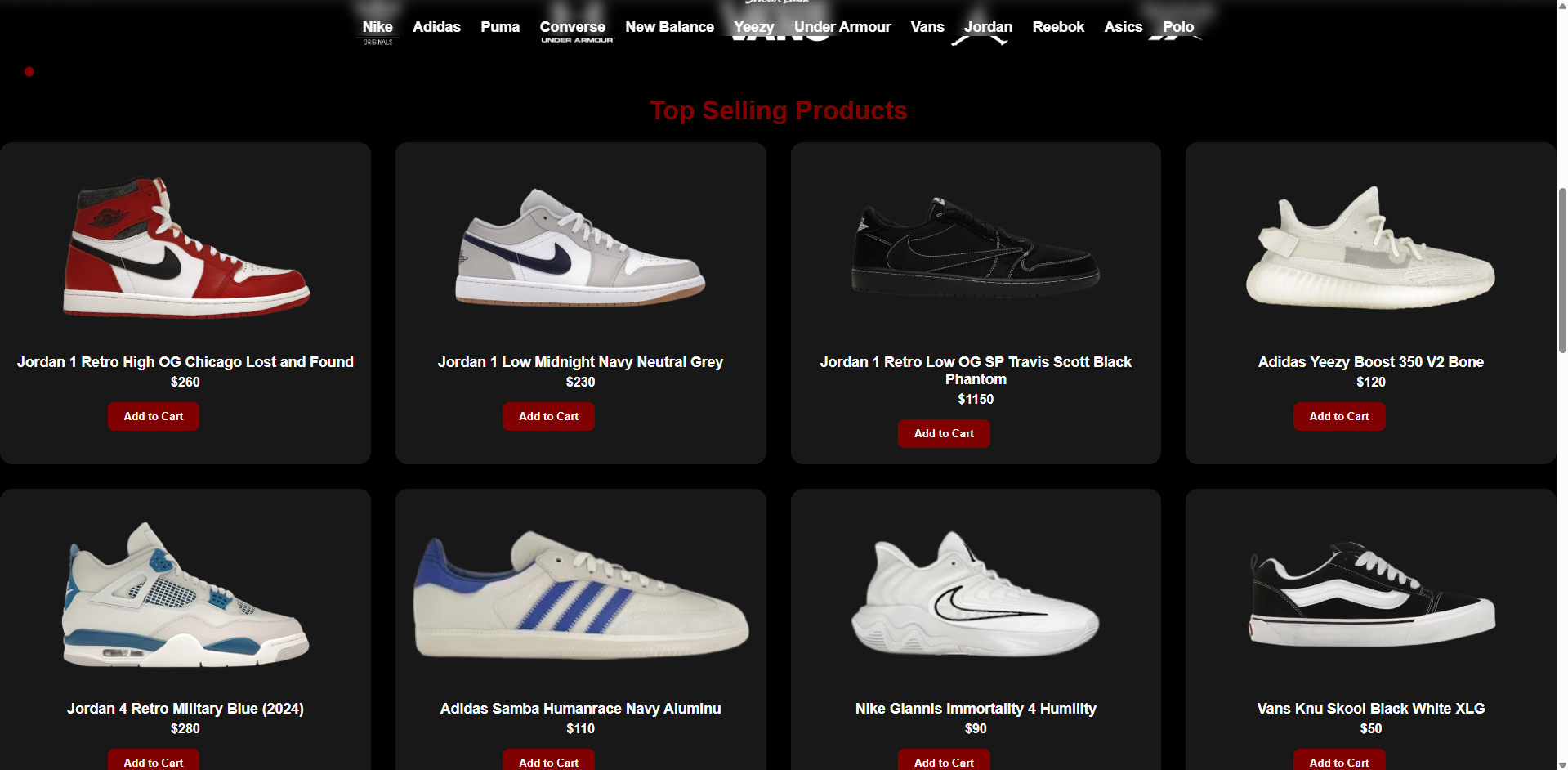 Sneak Labz website screenshot 2